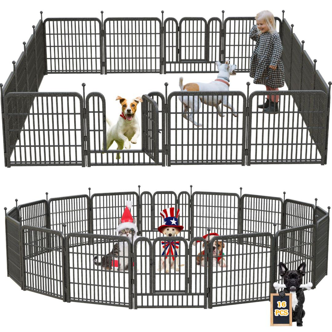 LFCREATOR Dog Playpen Outdoor/Indoor,40" Height 16 Panels Dog Fence,Dog